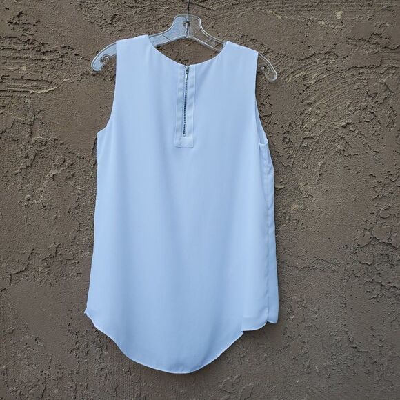 Chico's white sheer sleeveless blouse - Picture 2 of 9
